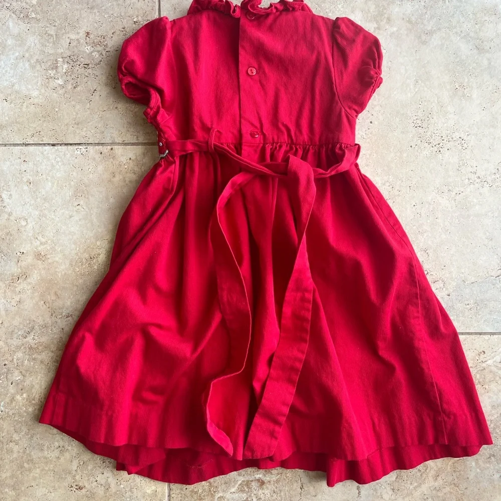 Edgehill Collection Red Girls Smocked Holiday Dress